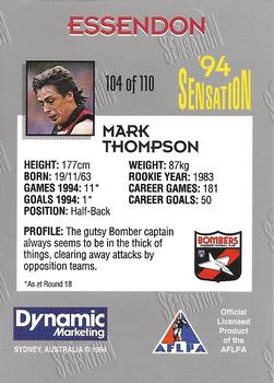 1994 AFL Sensation #104 Mark Thompson Back